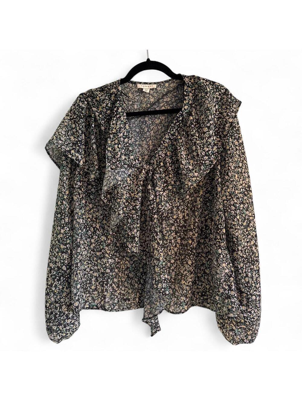 Topshop Women's Multi and Black Blous